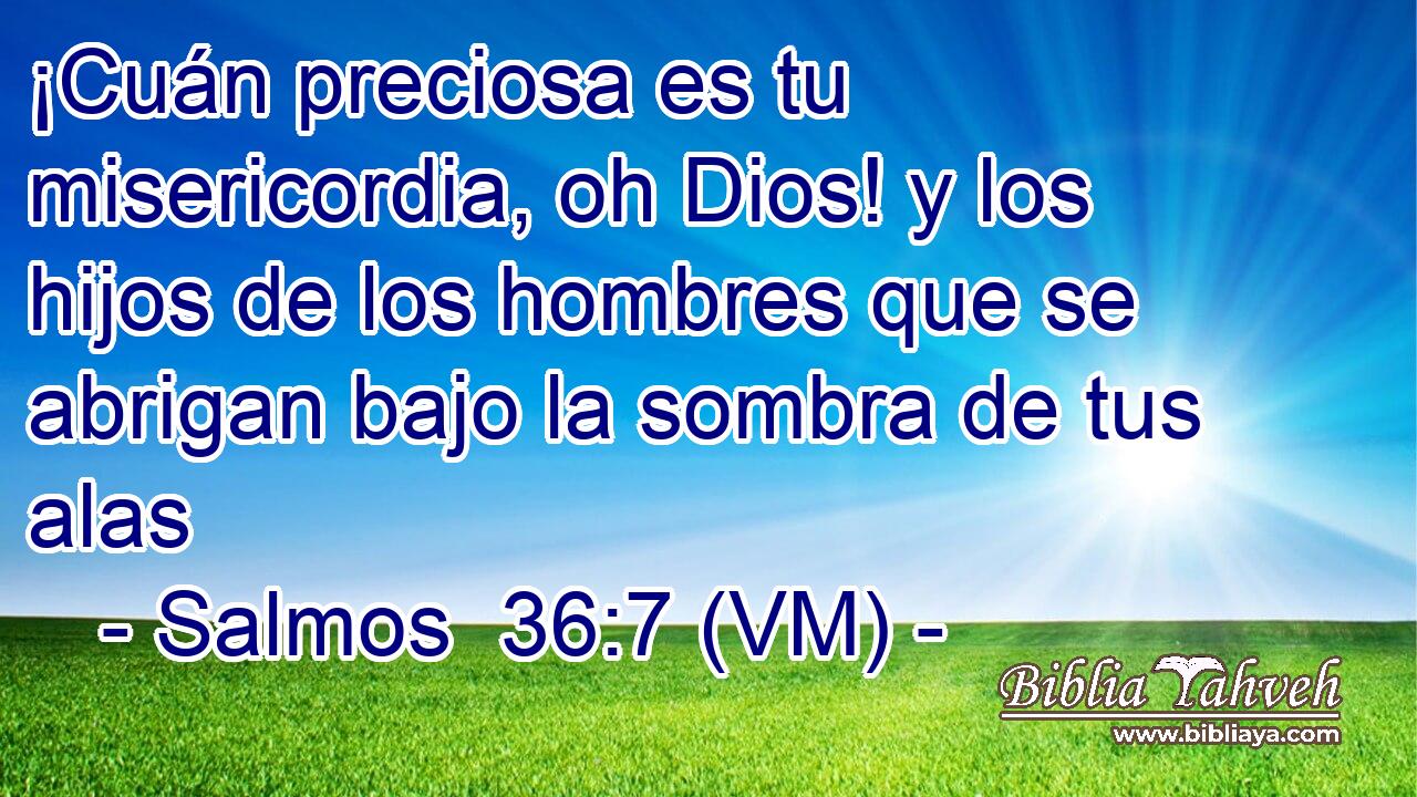  ¡Cuán preciosa es tu misericordia, oh Dios! y los hijos de los hombres que se abrigan bajo la sombra de tus alas 