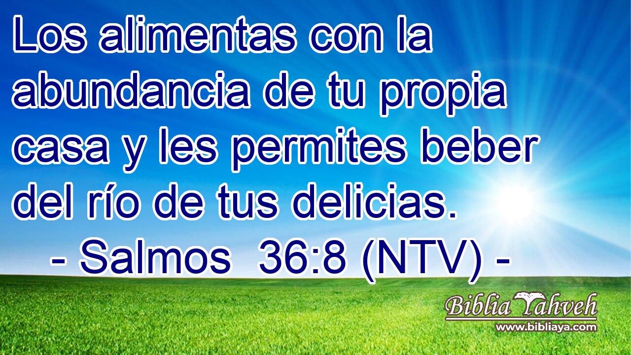 Los alimentas con la abundancia de tu propia casa y les permites beber del río de tus delicias.