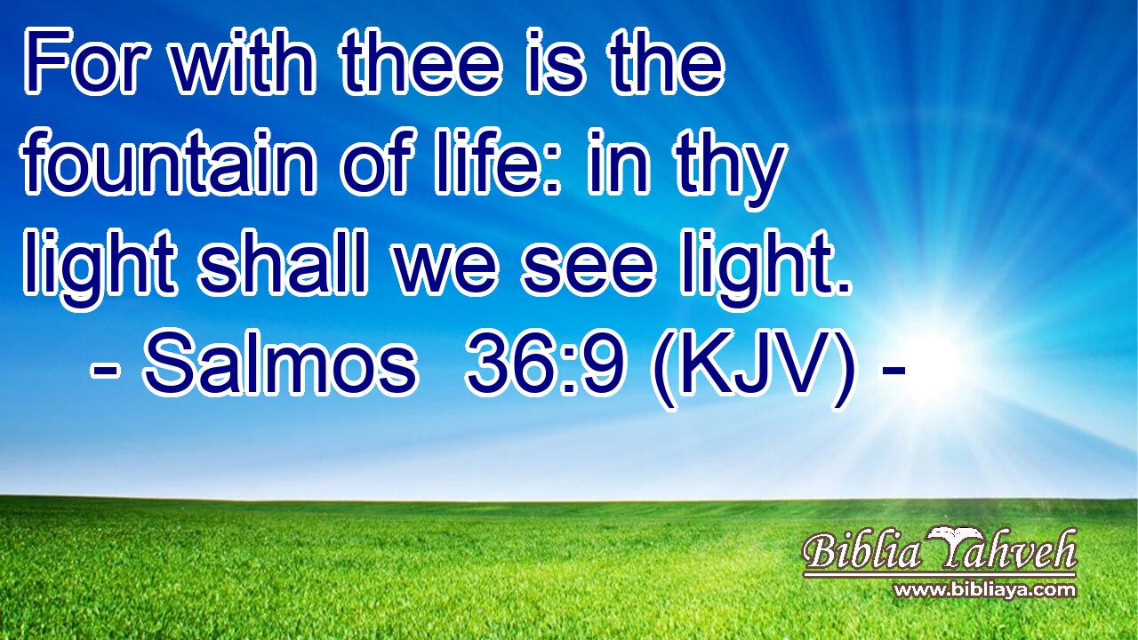 For with thee is the fountain of life: in thy light shall we see light.