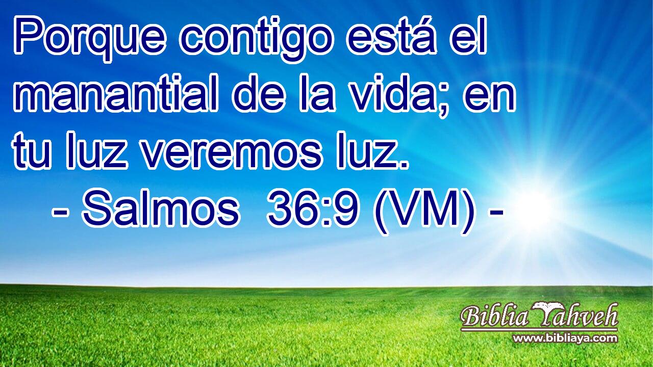  Porque contigo está el manantial de la vida; en tu luz veremos luz. 