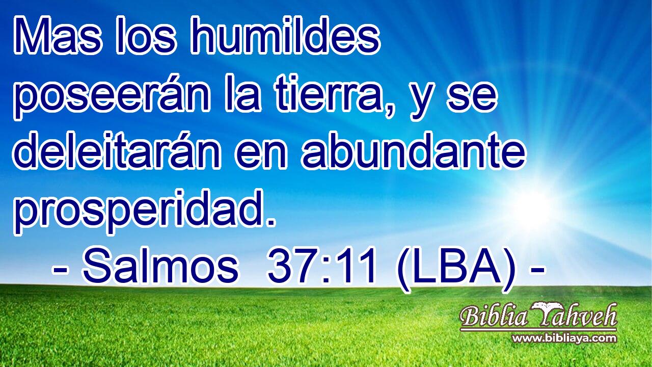 Mas los humildes poseerán la tierra, y se deleitarán en abundante prosperidad.