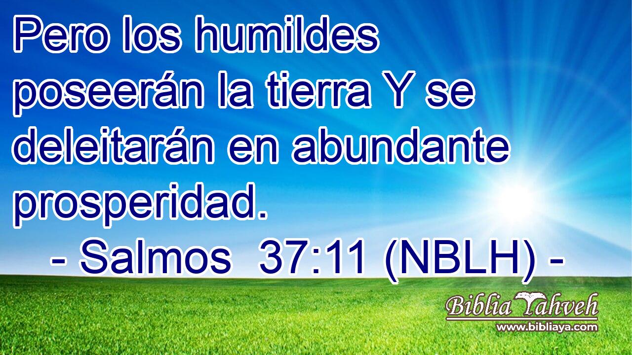  Pero los humildes poseerán la tierra Y se deleitarán en abundante prosperidad. 