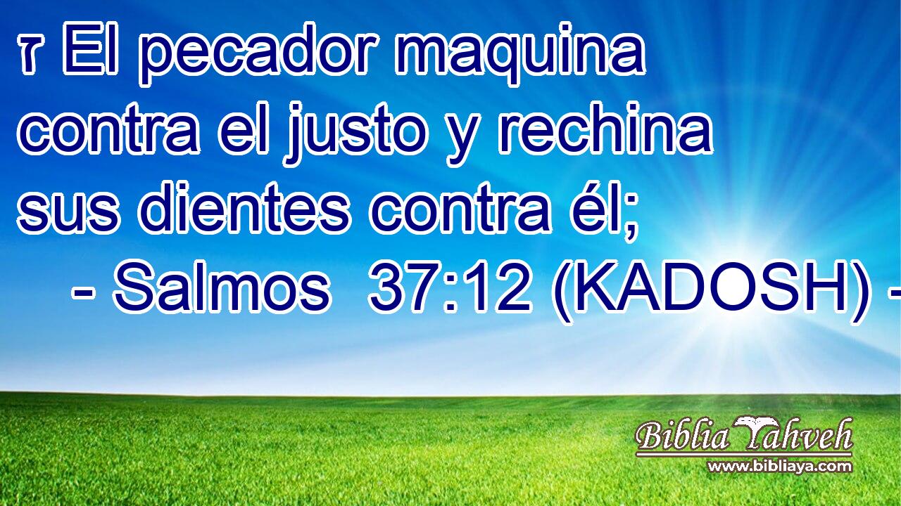 ז El pecador maquina contra el justo y rechina sus dientes contra él; 