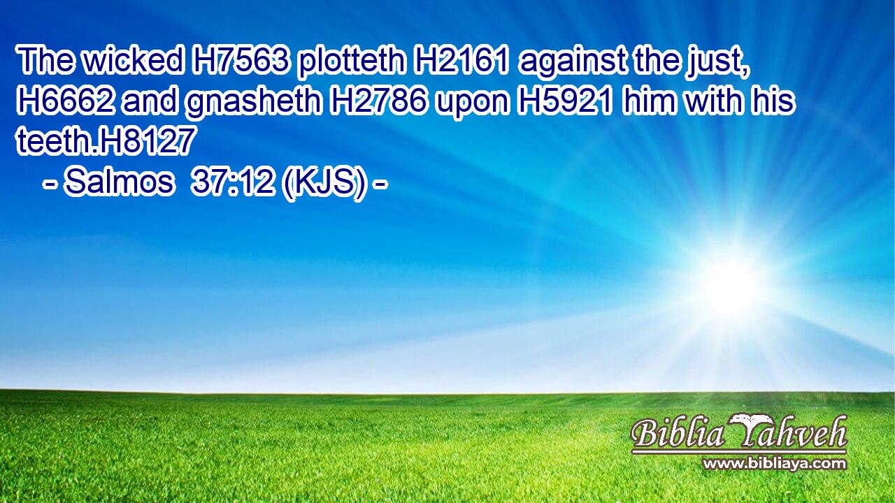 The wicked H7563 plotteth H2161 against the just, H6662 and gnasheth H2786 upon H5921 him with his teeth.H8127