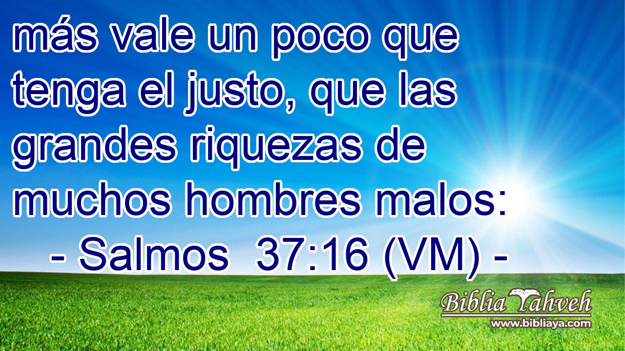  más vale un poco que tenga el justo, que las grandes riquezas de muchos hombres malos: 