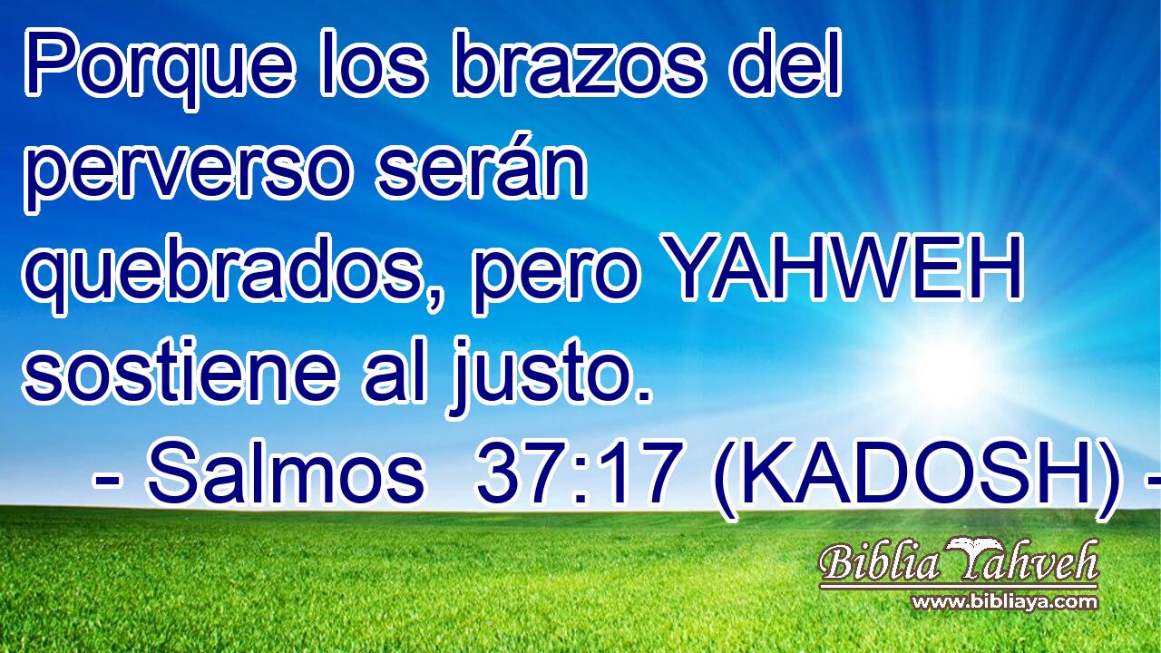  Porque los brazos del perverso serán quebrados, pero YAHWEH sostiene al justo. 