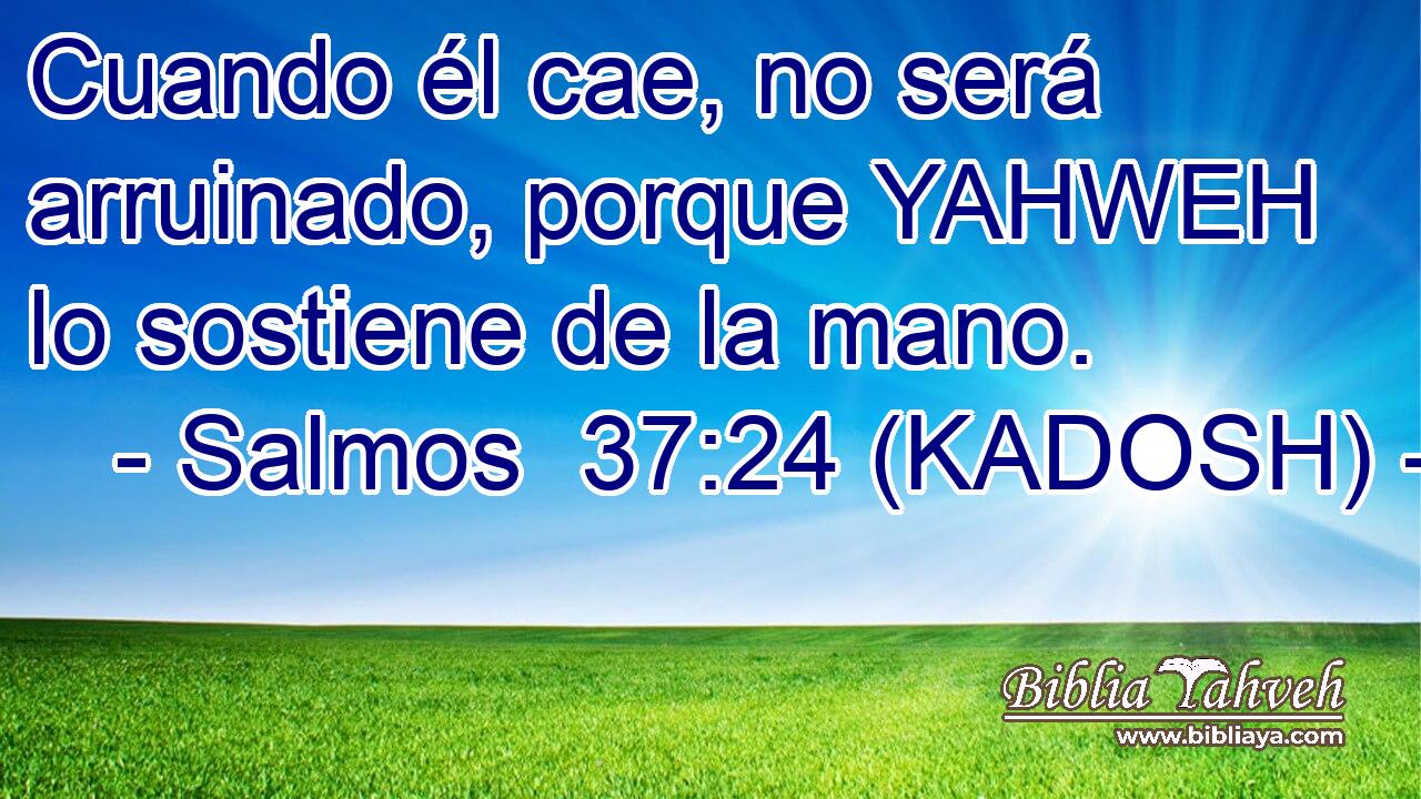  Cuando él cae, no será arruinado, porque YAHWEH lo sostiene de la mano. 