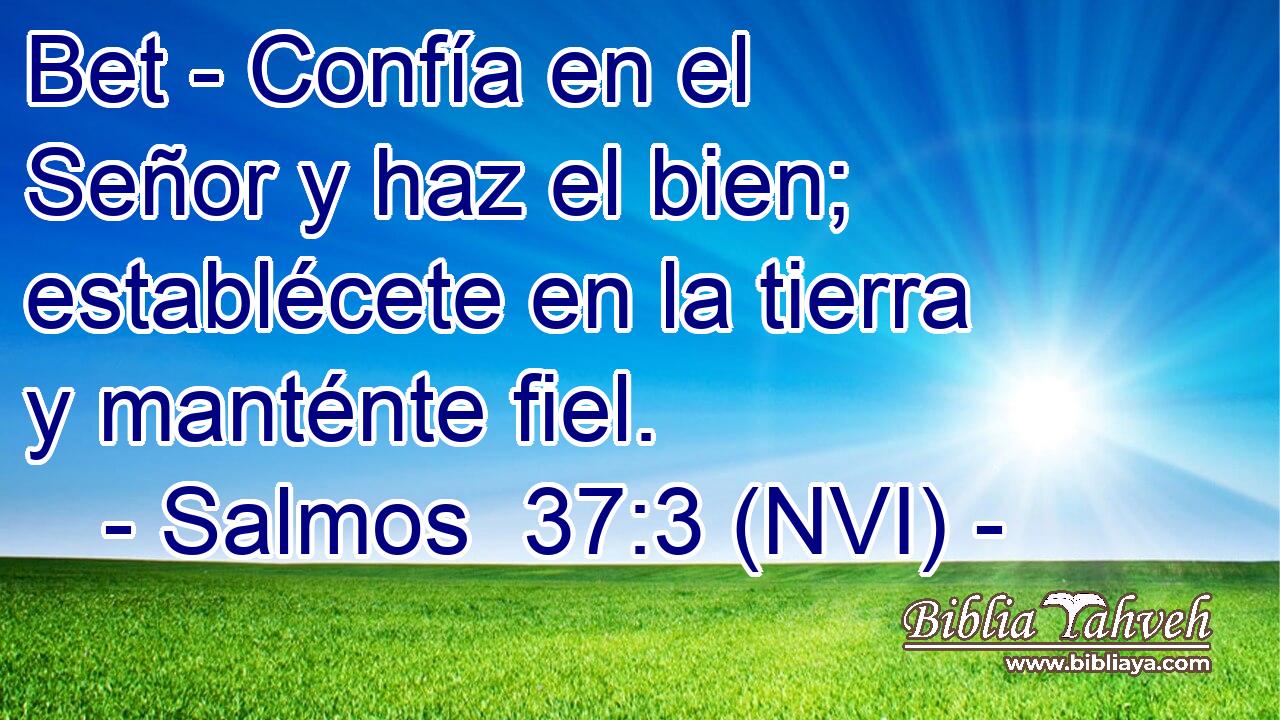  Bet - Confía en el Señor y haz el bien; establécete en la tierra y manténte fiel. 