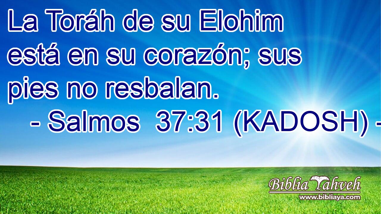  La Toráh de su Elohim está en su corazón; sus pies no resbalan. 