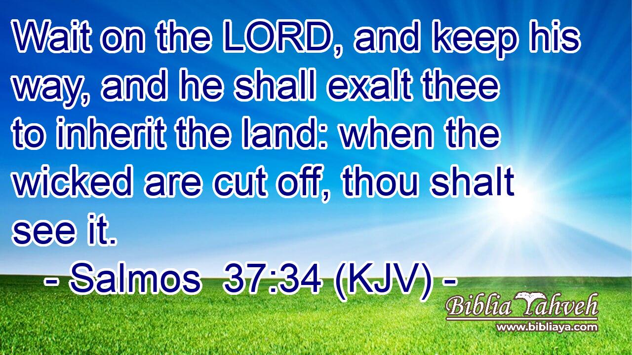 Wait on the LORD, and keep his way, and he shall exalt thee to inherit the land: when the wicked are cut off, thou shalt see it.