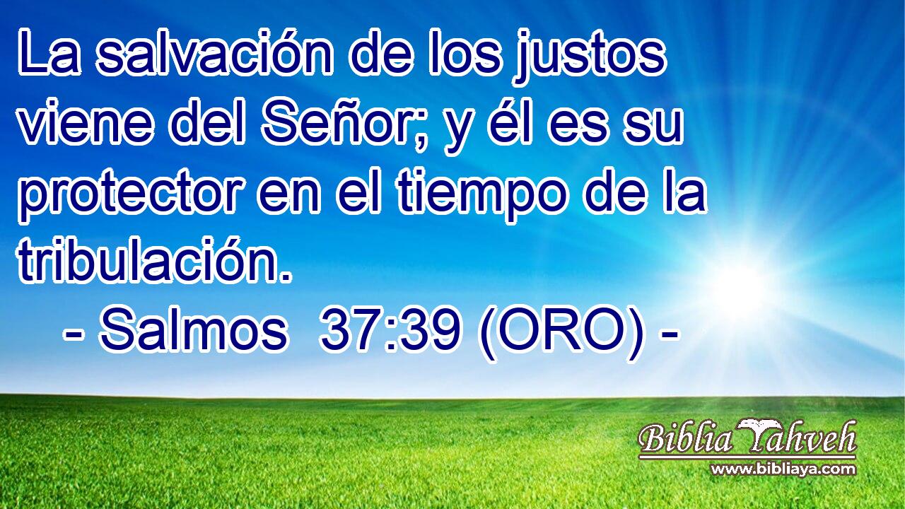  La salvación de los justos viene del Señor; y él es su protector en el tiempo de la tribulación. 