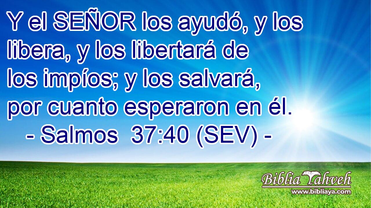 Y el SEÑOR los ayudó, y los libera, y los libertará de los impíos; y los salvará, por cuanto esperaron en él.