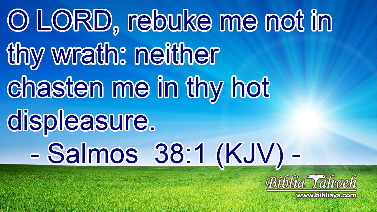 O LORD, rebuke me not in thy wrath: neither chasten me in thy hot displeasure.