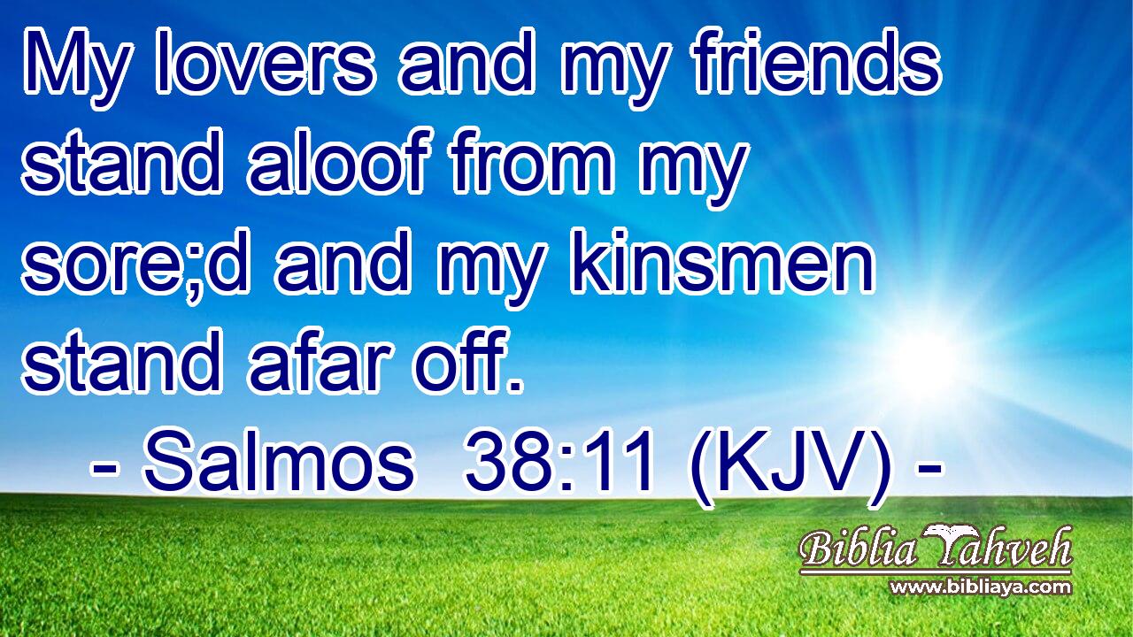My lovers and my friends stand aloof from my sore;d and my kinsmen stand afar off.