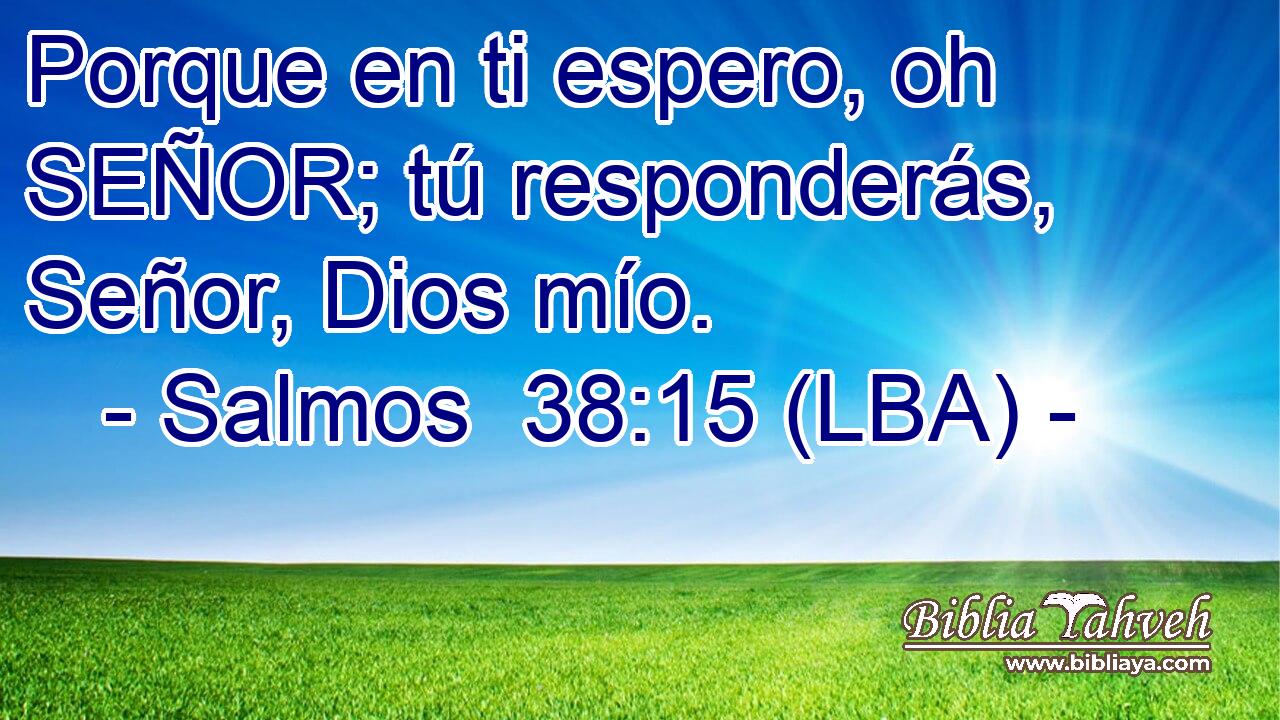 Porque en ti espero, oh SEÑOR; tú responderás, Señor, Dios mío.