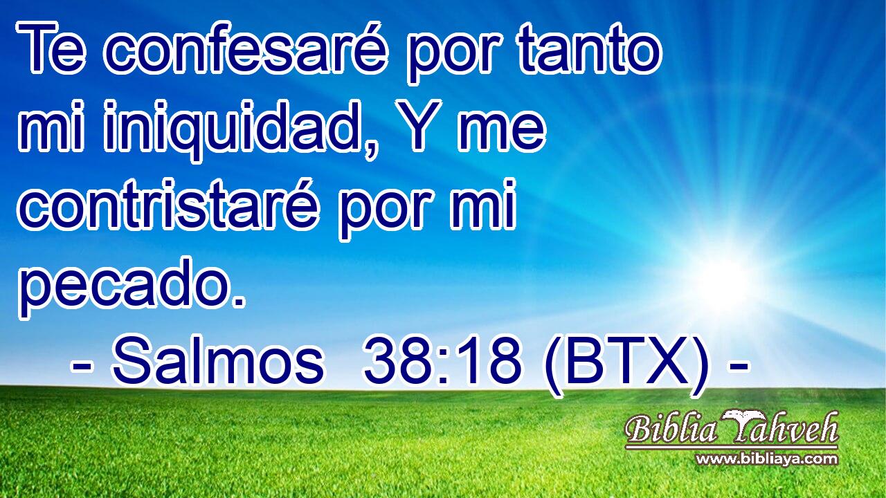 Te confesaré por tanto mi iniquidad, Y me contristaré por mi pecado.