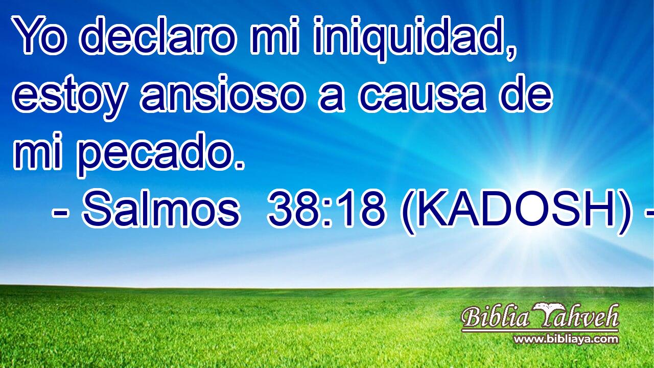  Yo declaro mi iniquidad, estoy ansioso a causa de mi pecado. 