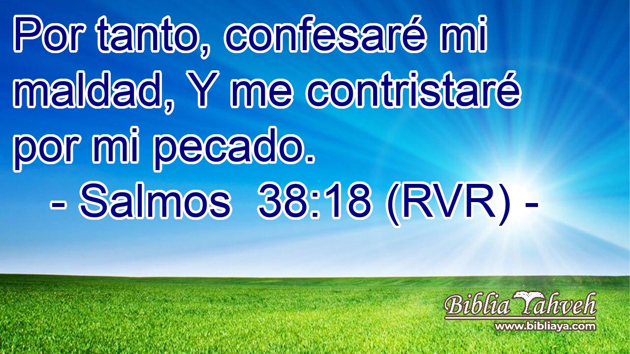 Por tanto, confesaré mi maldad, Y me contristaré por mi pecado.