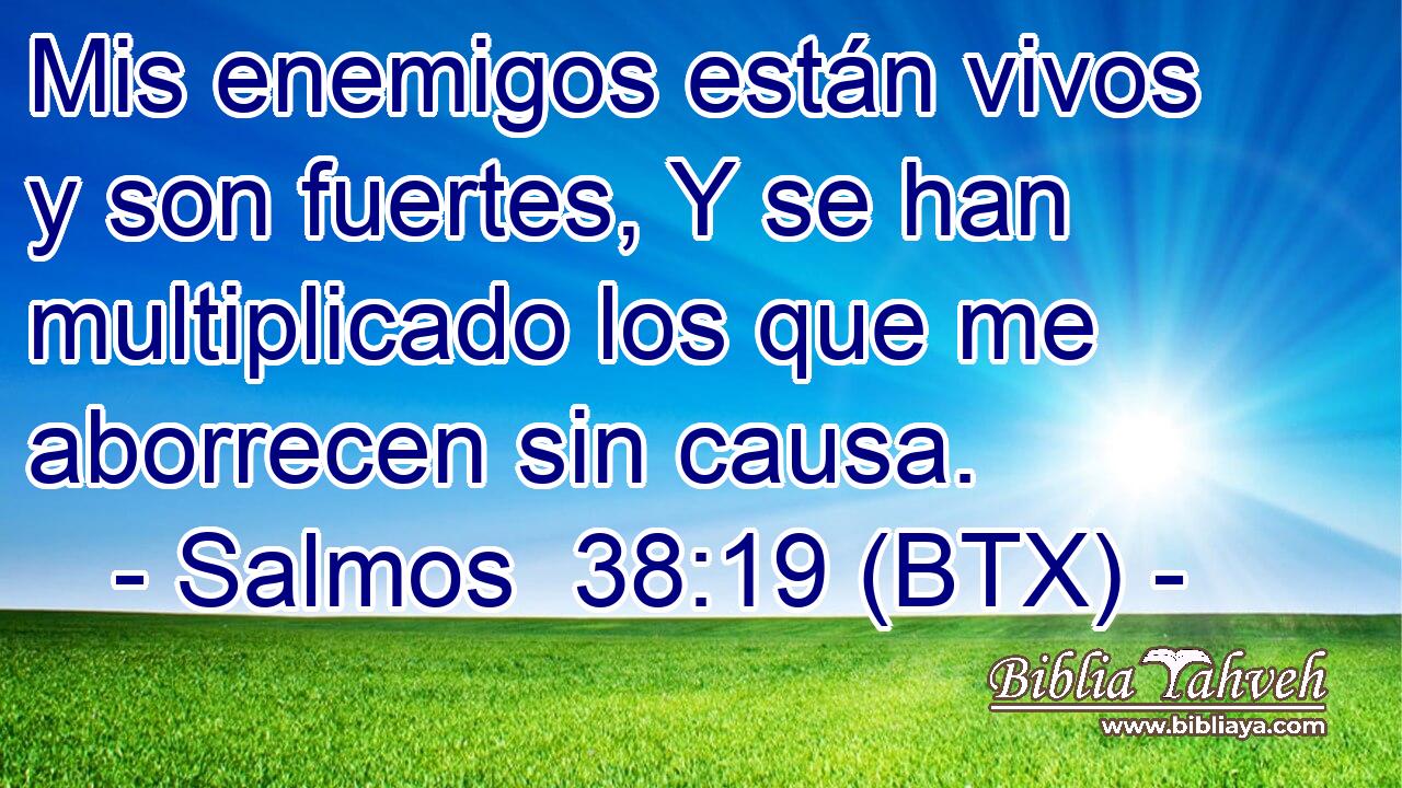 Mis enemigos están vivos y son fuertes, Y se han multiplicado los que me aborrecen sin causa.