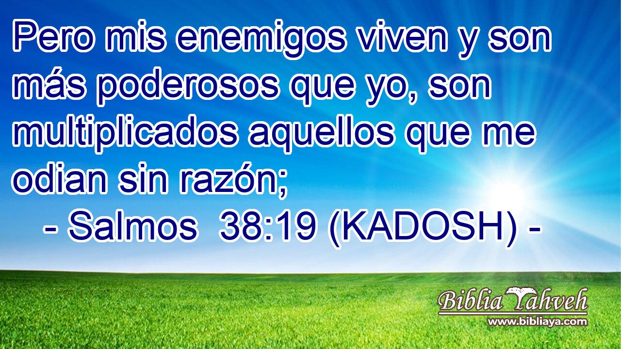  Pero mis enemigos viven y son más poderosos que yo, son multiplicados aquellos que me odian sin razón; 