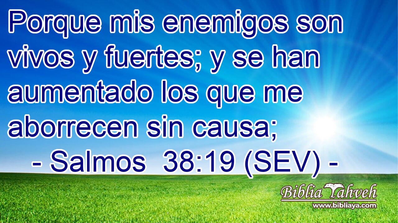 Porque mis enemigos son vivos y fuertes; y se han aumentado los que me aborrecen sin causa;