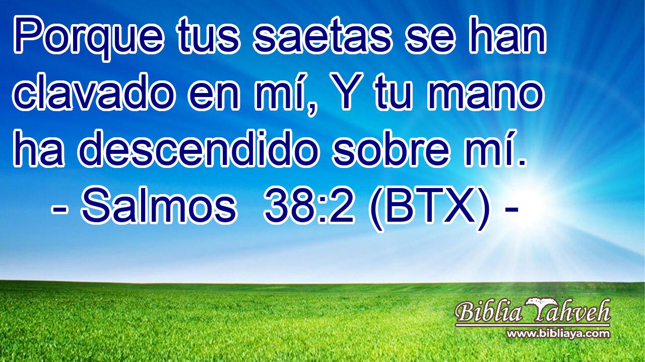 Porque tus saetas se han clavado en mí, Y tu mano ha descendido sobre mí.