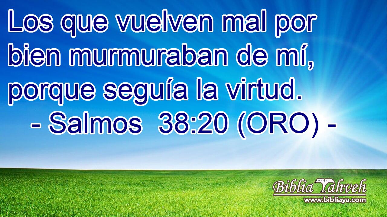  Los que vuelven mal por bien murmuraban de mí, porque seguía la virtud. 