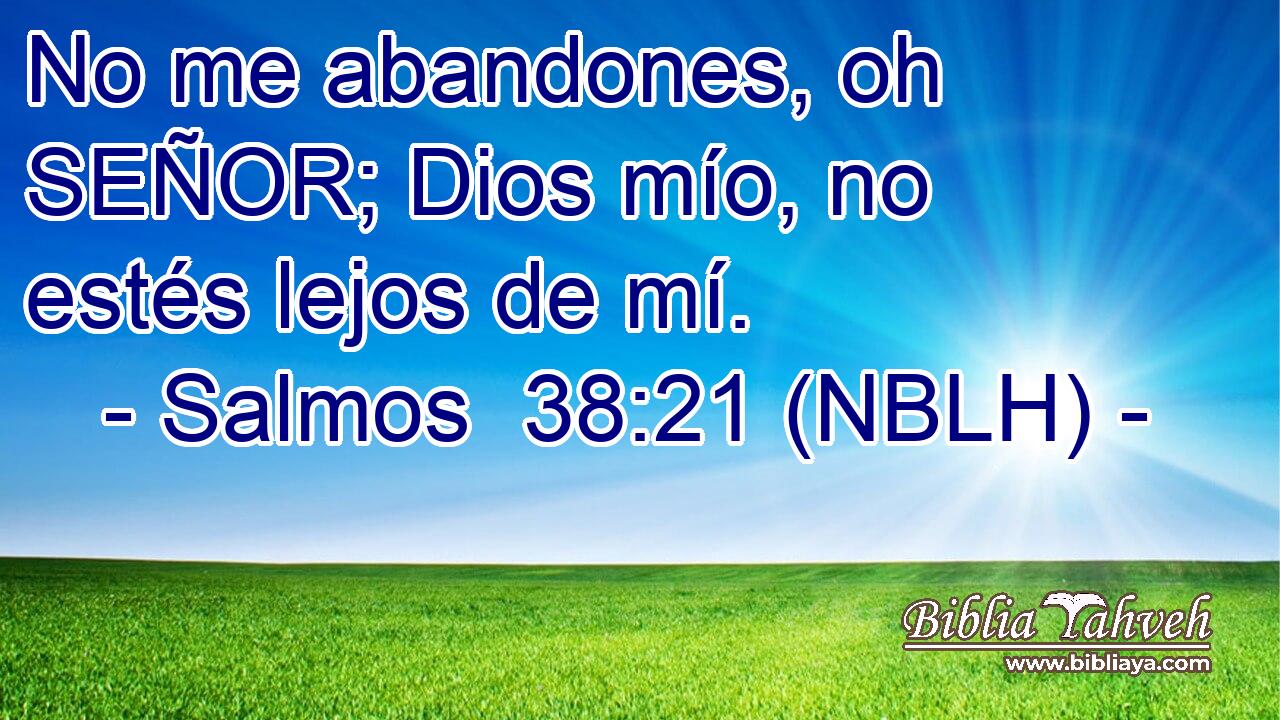  No me abandones, oh SEÑOR; Dios mío, no estés lejos de mí. 