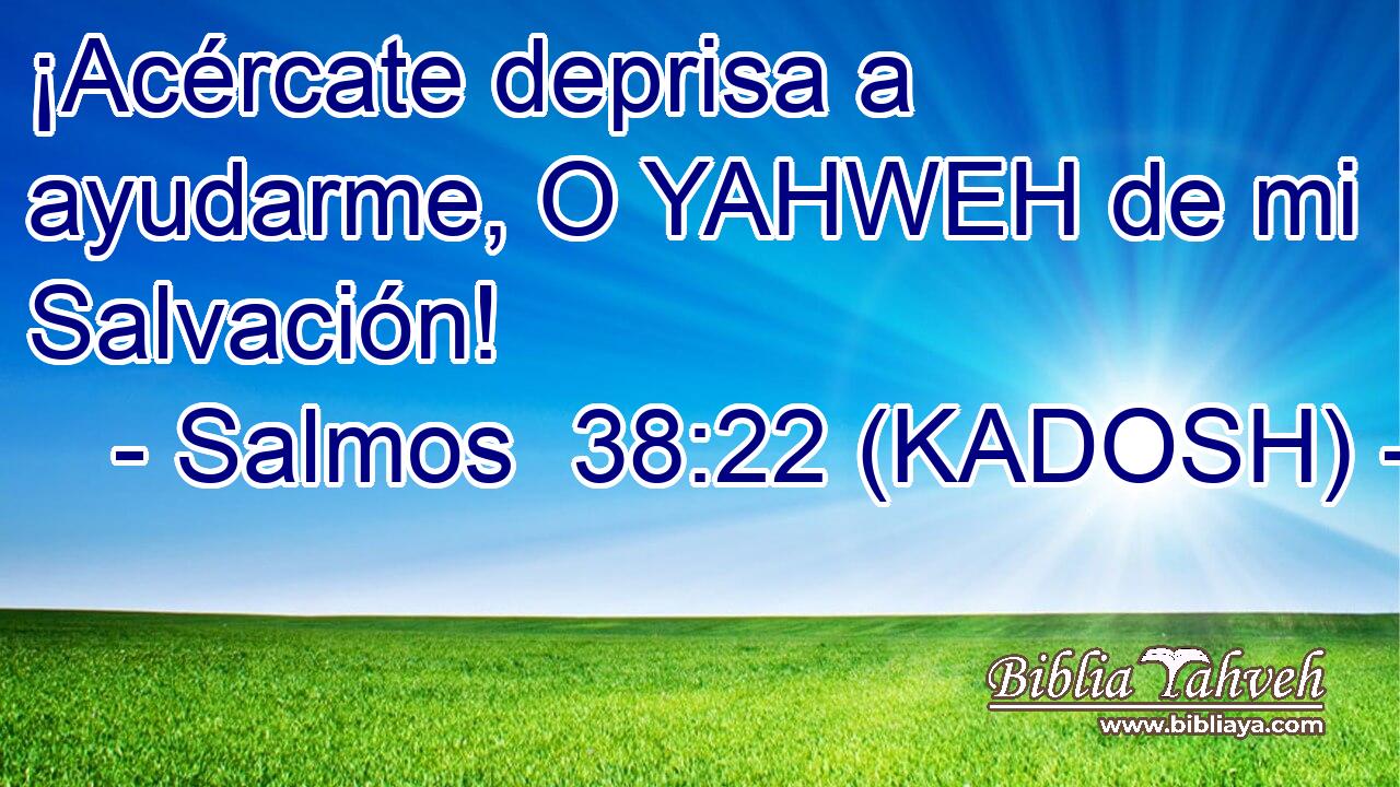  ¡Acércate deprisa a ayudarme, O YAHWEH de mi Salvación! 