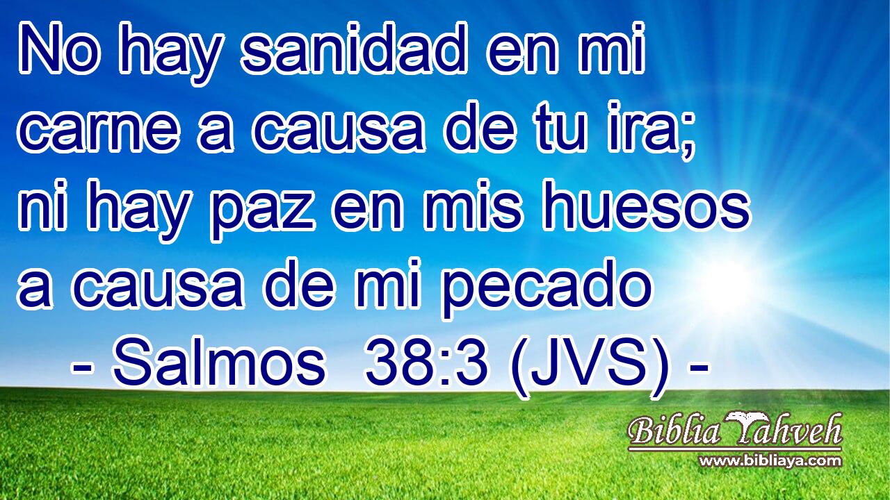 No hay sanidad en mi carne a causa de tu ira; ni hay paz en mis huesos a causa de mi pecado