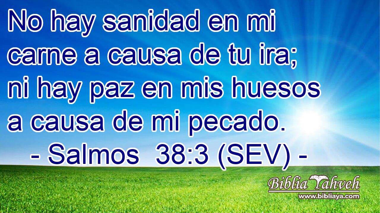 No hay sanidad en mi carne a causa de tu ira; ni hay paz en mis huesos a causa de mi pecado.