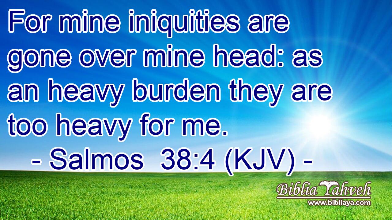 For mine iniquities are gone over mine head: as an heavy burden they are too heavy for me.