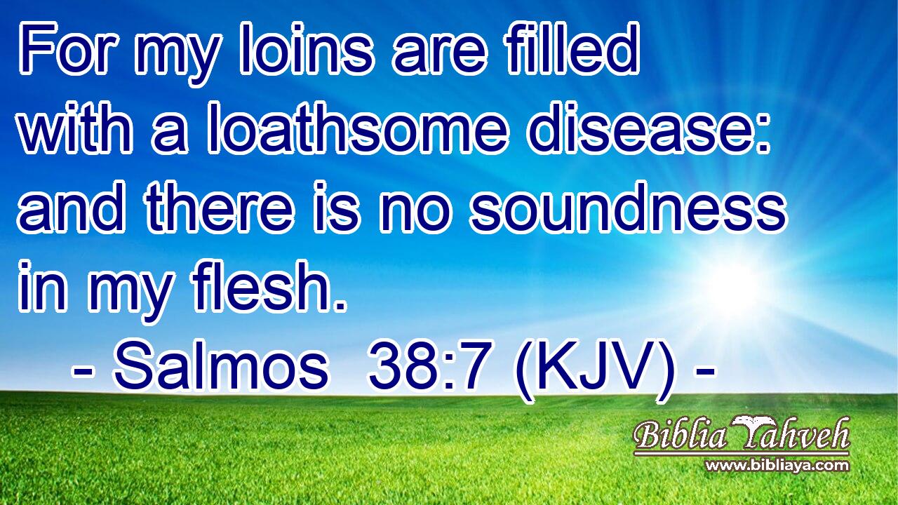 For my loins are filled with a loathsome disease: and there is no soundness in my flesh.