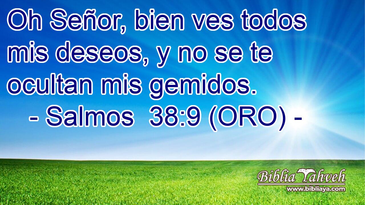  Oh Señor, bien ves todos mis deseos, y no se te ocultan mis gemidos. 