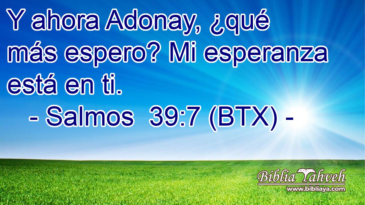 Y ahora Adonay, ¿qué más espero? Mi esperanza está en ti.