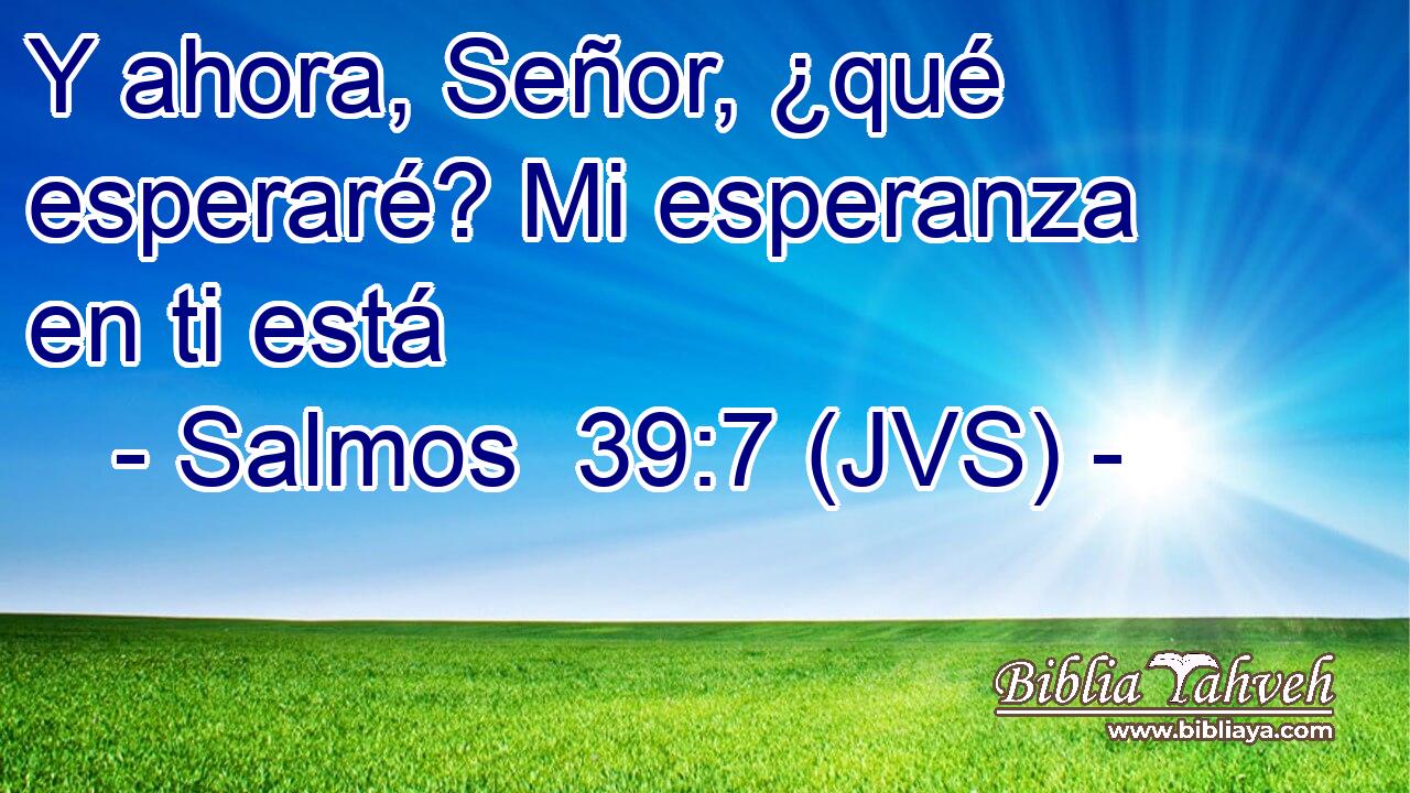 Y ahora, Señor, ¿qué esperaré? Mi esperanza en ti está