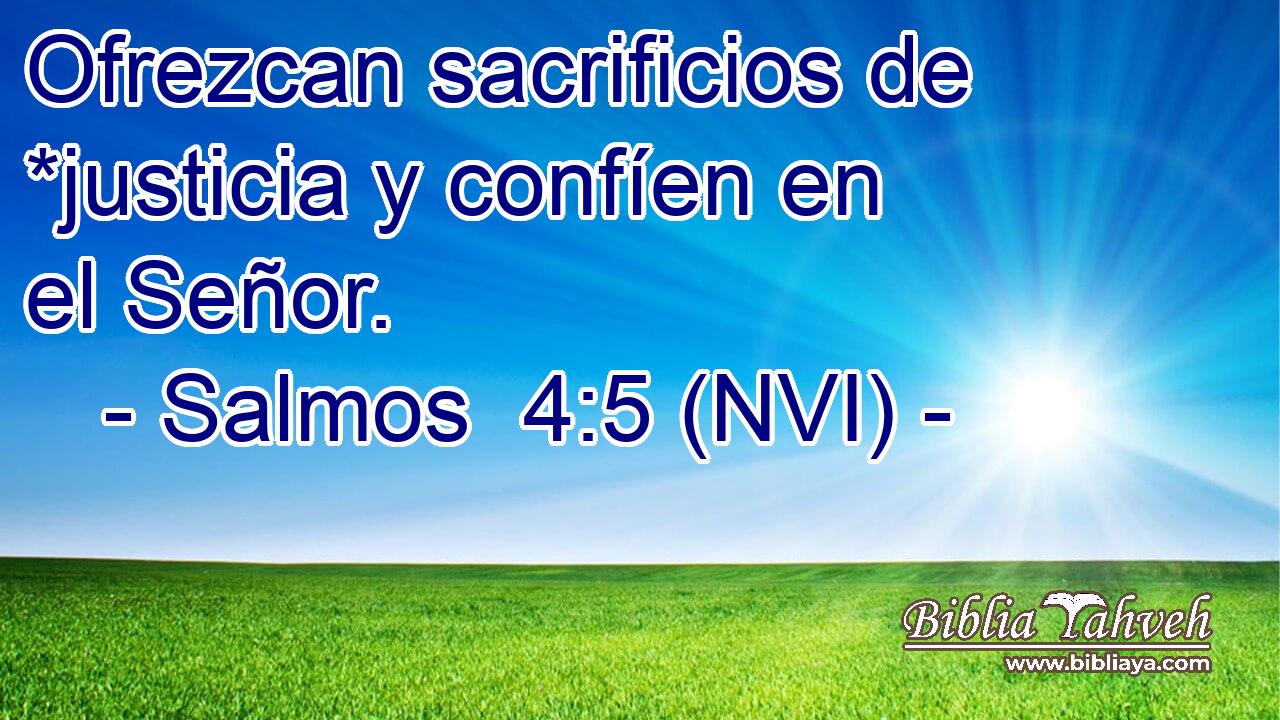  Ofrezcan sacrificios de *justicia y confíen en el Señor. 