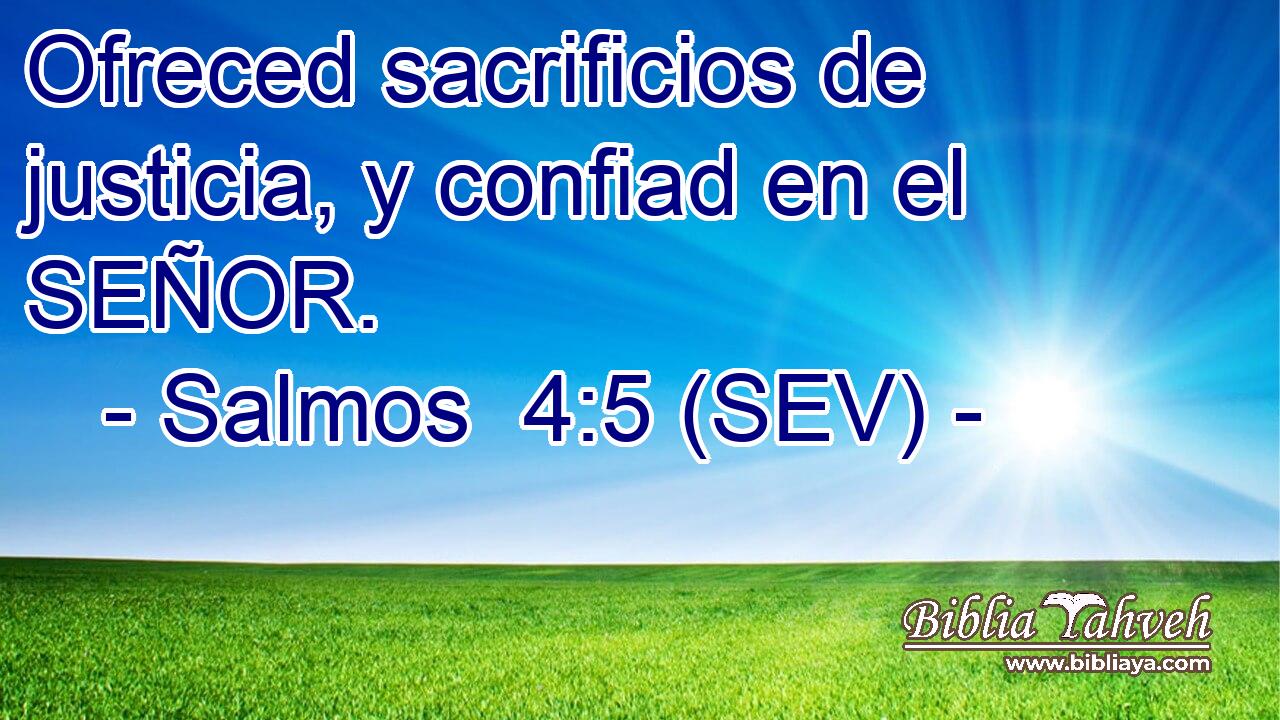 Ofreced sacrificios de justicia, y confiad en el SEÑOR.
