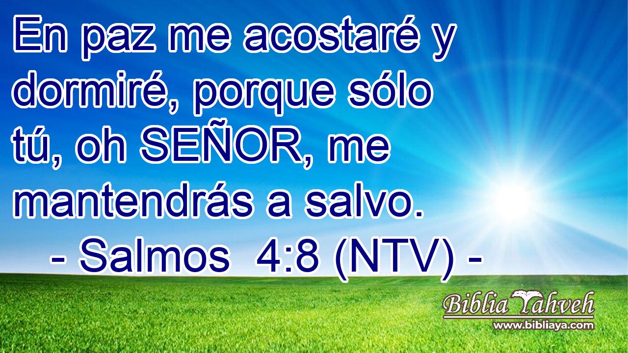 En paz me acostaré y dormiré, porque sólo tú, oh SEÑOR, me mantendrás a salvo.