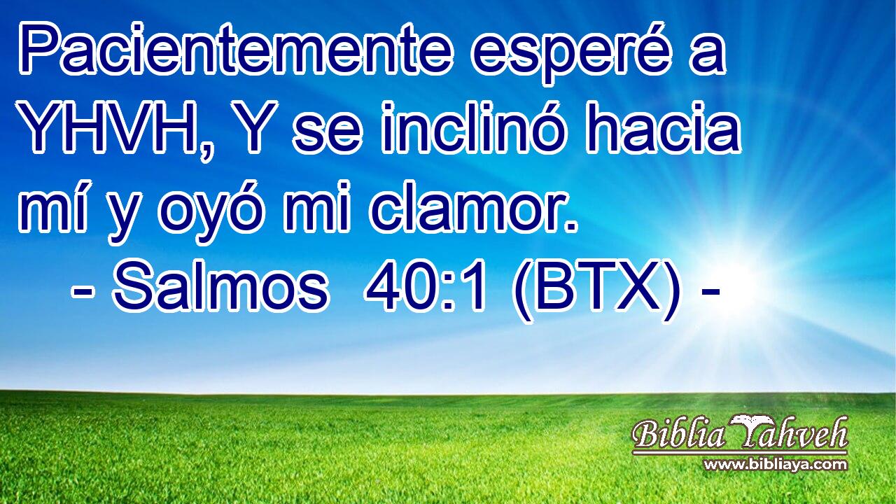 Pacientemente esperé a YHVH, Y se inclinó hacia mí y oyó mi clamor.