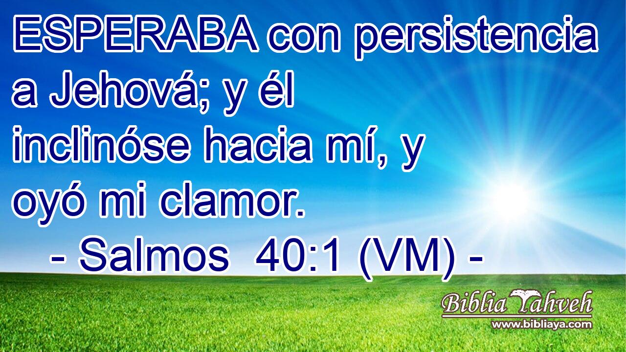  ESPERABA con persistencia a Jehová; y él inclinóse hacia mí, y oyó mi clamor. 