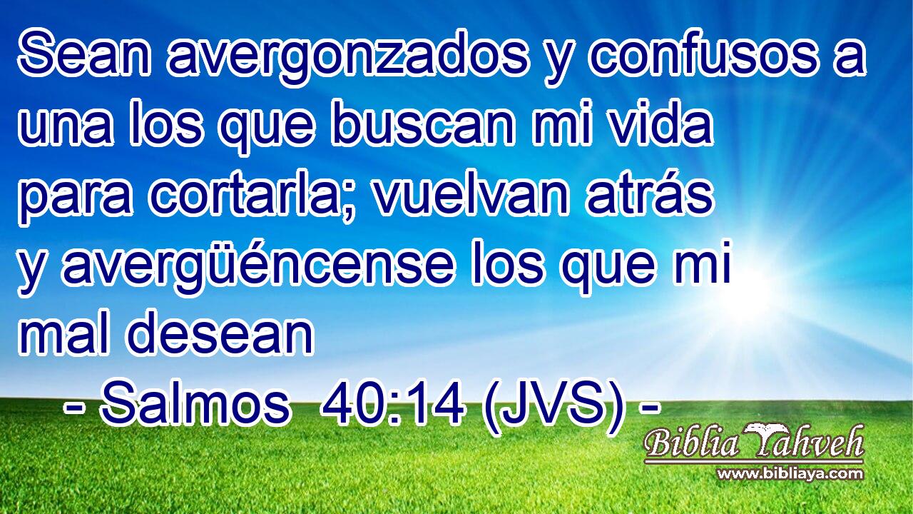 Sean avergonzados y confusos a una los que buscan mi vida para cortarla; vuelvan atrás y avergüéncense los que mi mal desean