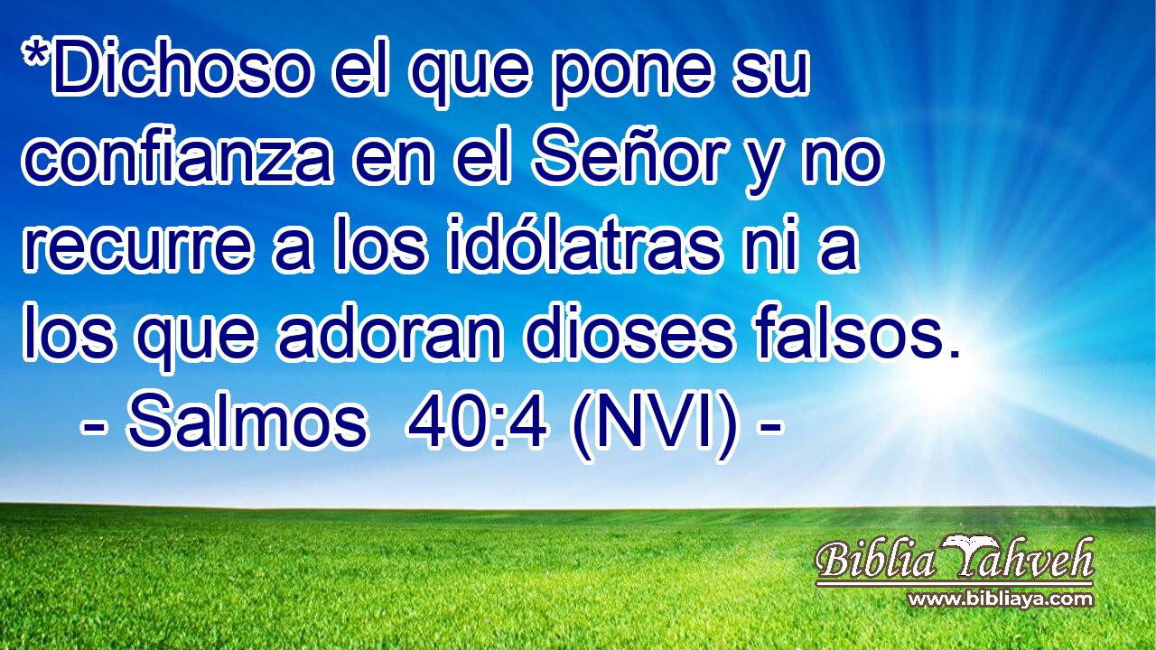  *Dichoso el que pone su confianza en el Señor y no recurre a los idólatras ni a los que adoran dioses falsos. 