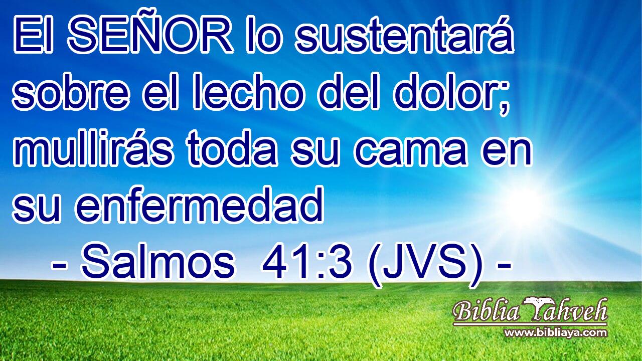 El SEÑOR lo sustentará sobre el lecho del dolor; mullirás toda su cama en su enfermedad