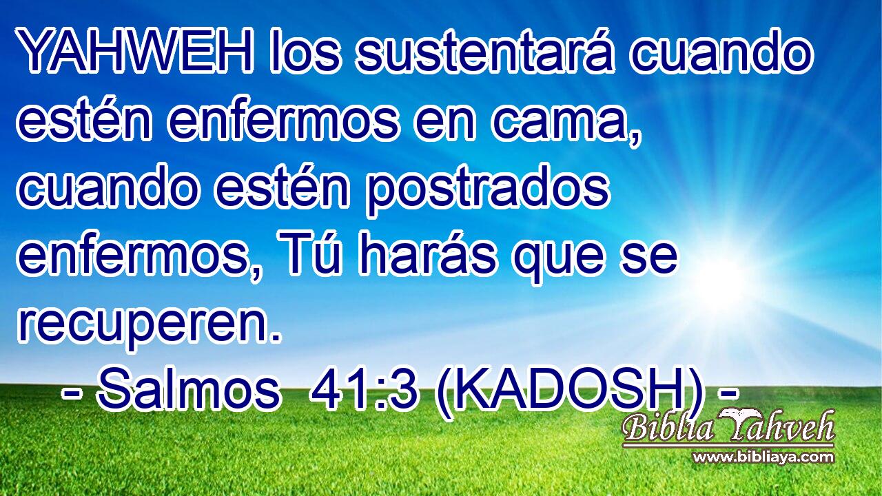  YAHWEH los sustentará cuando estén enfermos en cama, cuando estén postrados enfermos, Tú harás que se recuperen. 