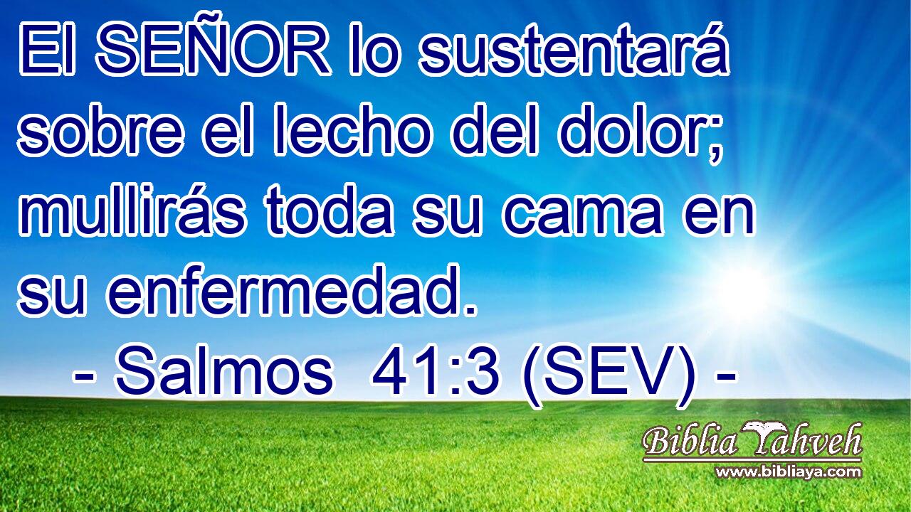 El SEÑOR lo sustentará sobre el lecho del dolor; mullirás toda su cama en su enfermedad.