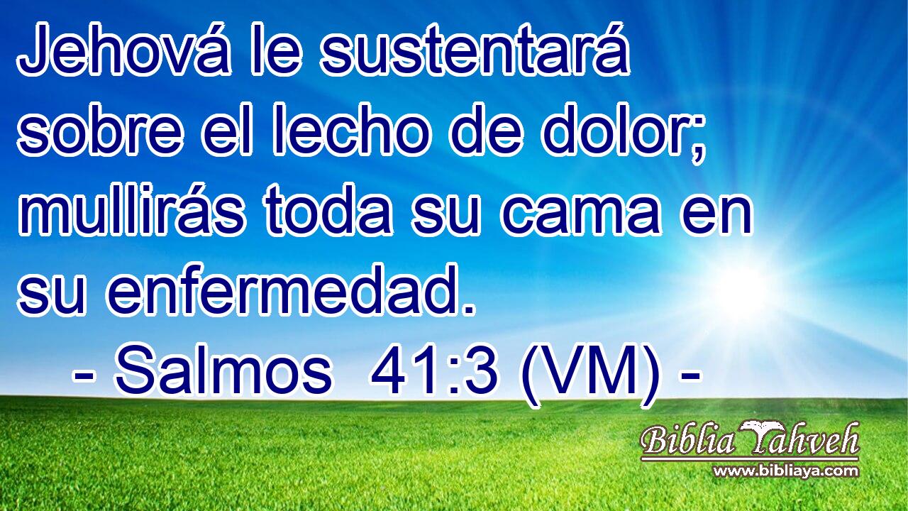  Jehová le sustentará sobre el lecho de dolor; mullirás toda su cama en su enfermedad. 
