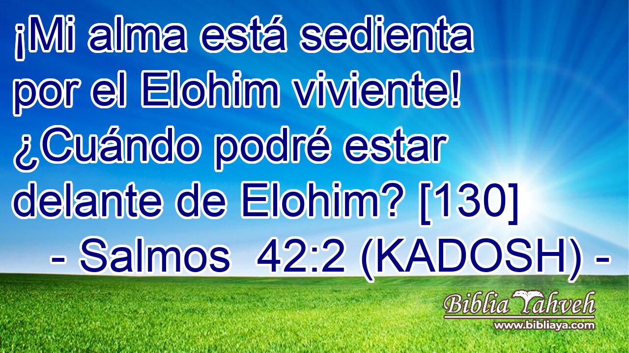  ¡Mi alma está sedienta por el Elohim viviente! ¿Cuándo podré estar delante de Elohim? [130] 