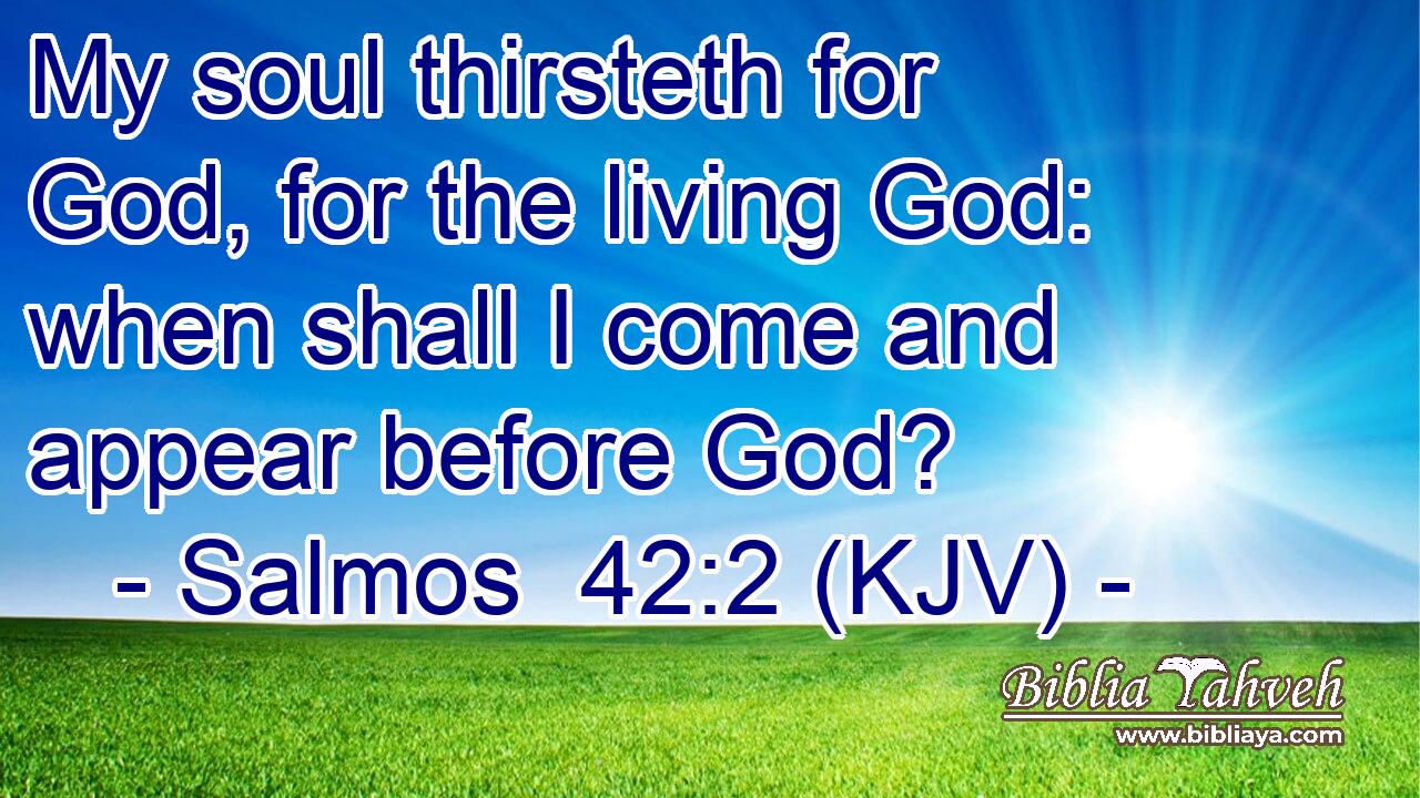My soul thirsteth for God, for the living God: when shall I come and appear before God?