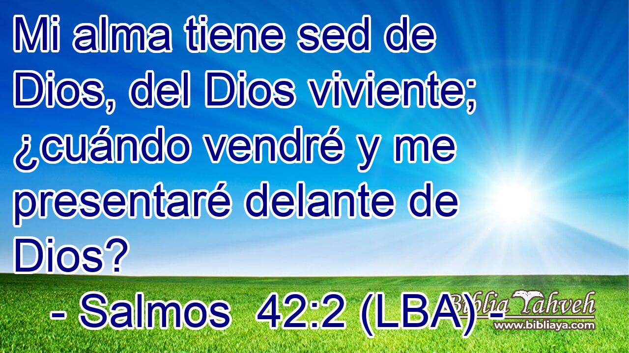 Mi alma tiene sed de Dios, del Dios viviente; ¿cuándo vendré y me presentaré delante de Dios?